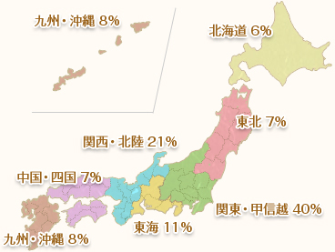地図で見る居住地の投票比率