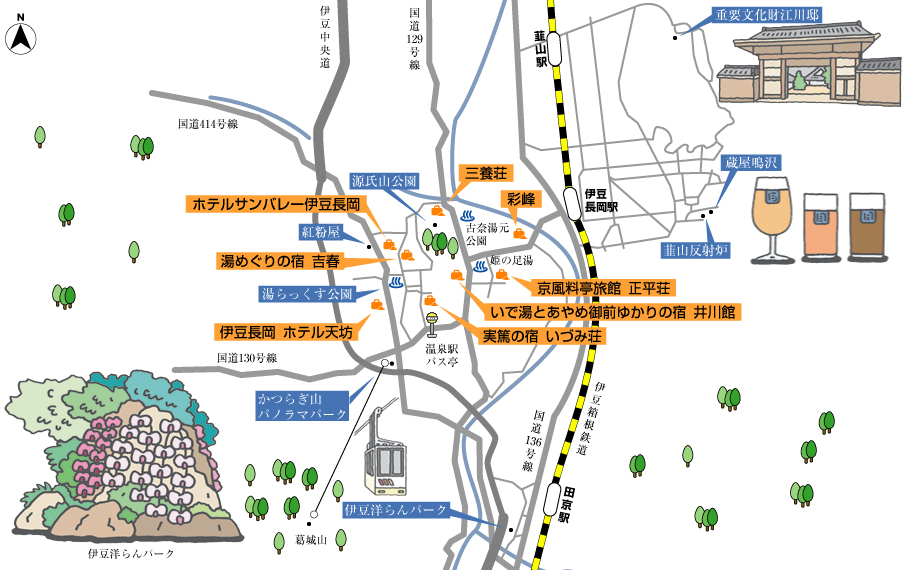 伊豆長岡温泉散策マップ